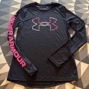 Girls Under Armour Black Long Sleeve Tee